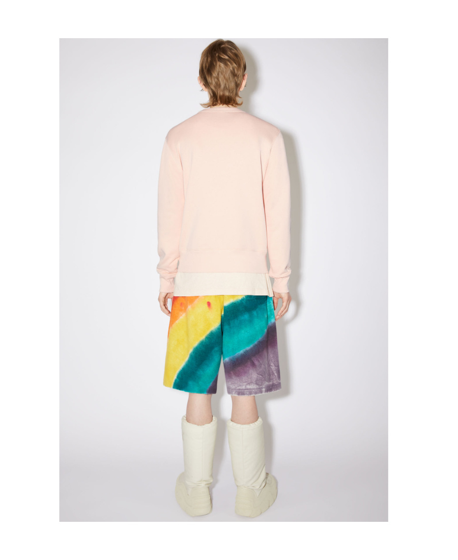 Acne Studios Face-patch Organic Cotton Sweatshirt In Nude
