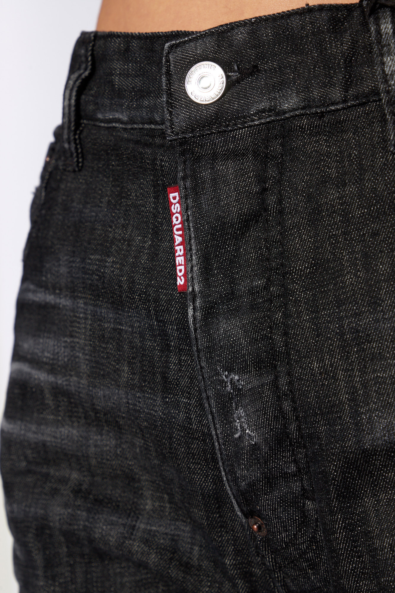 Dsquared2 642 Distressed Straight-leg Jeans In Black