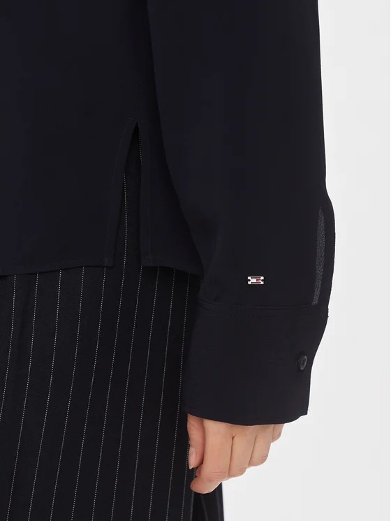 Tommy Hilfiger Long-sleeved Blouse In Black