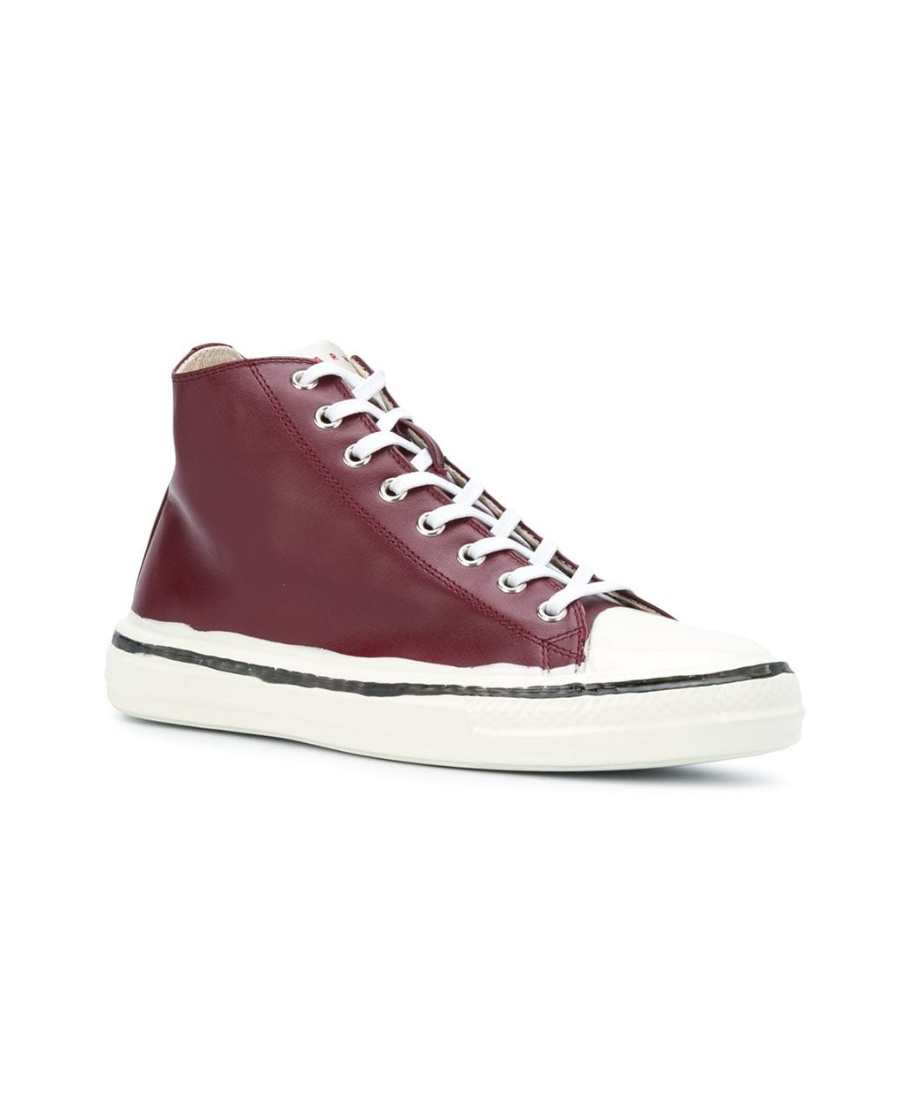Marni Graffiti High-top Sneakers In Red