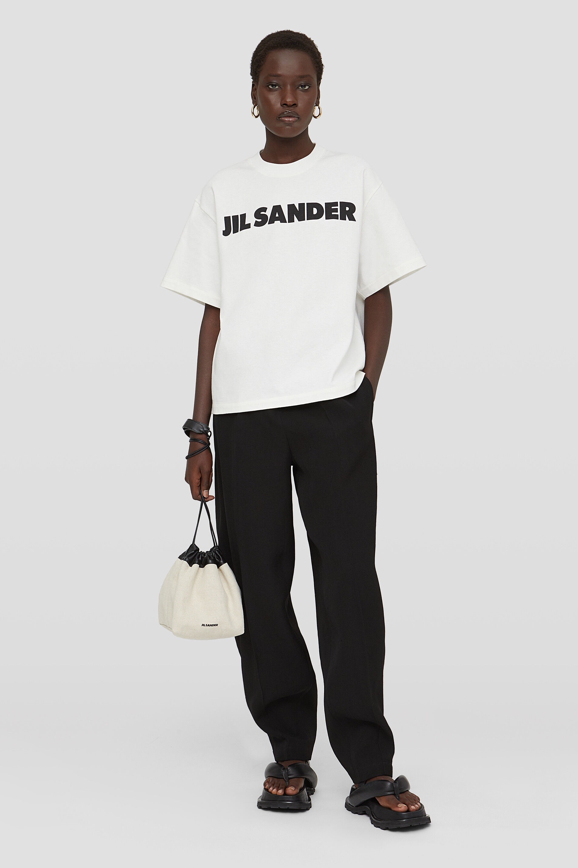 Shop Jil Sander High-rise Cropped Trousers In Black