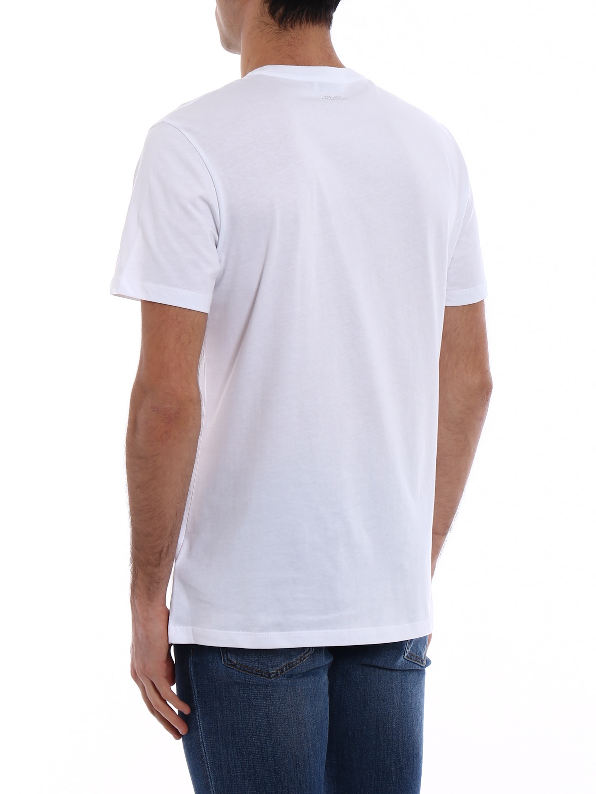Versace Logo Printed T-shirt In White