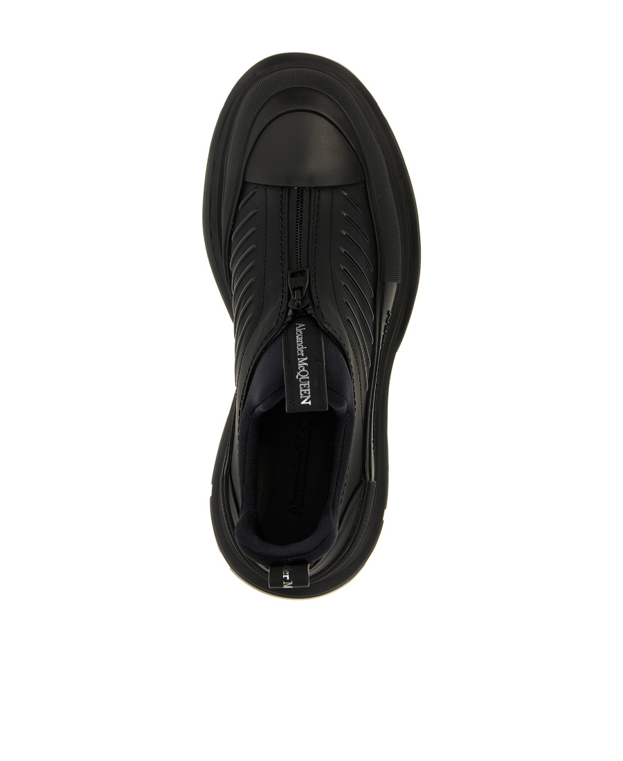 Alexander Mcqueen Zip-up Leathers Sneakers In Black