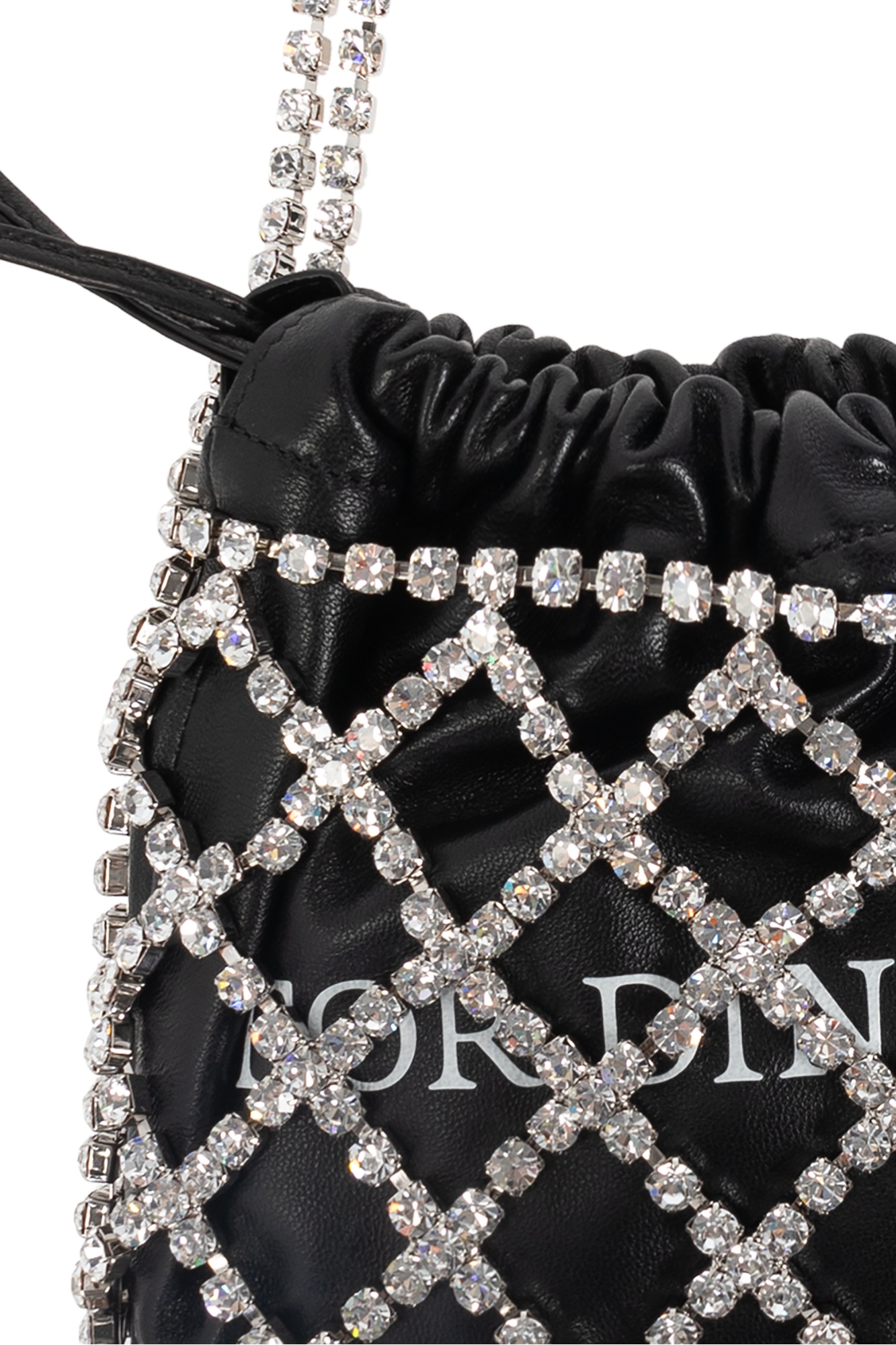 Off-white Crystal-skull Leather Tote Bag In Black