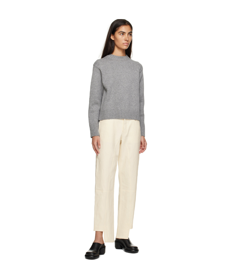 Jil Sander Irregular Hem Casual Pants In Nude