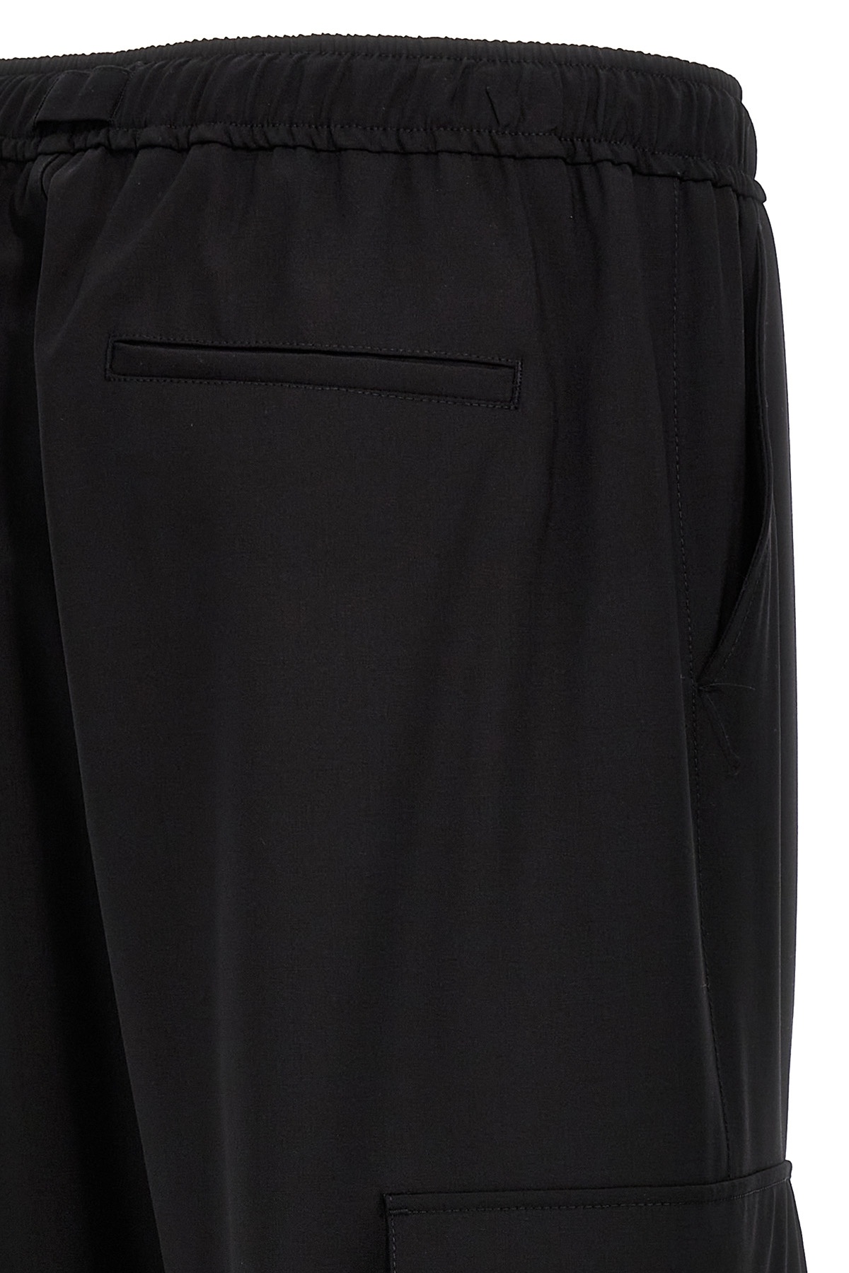 Msgm Cargo Trousers Functional Adjustable Hem In Black