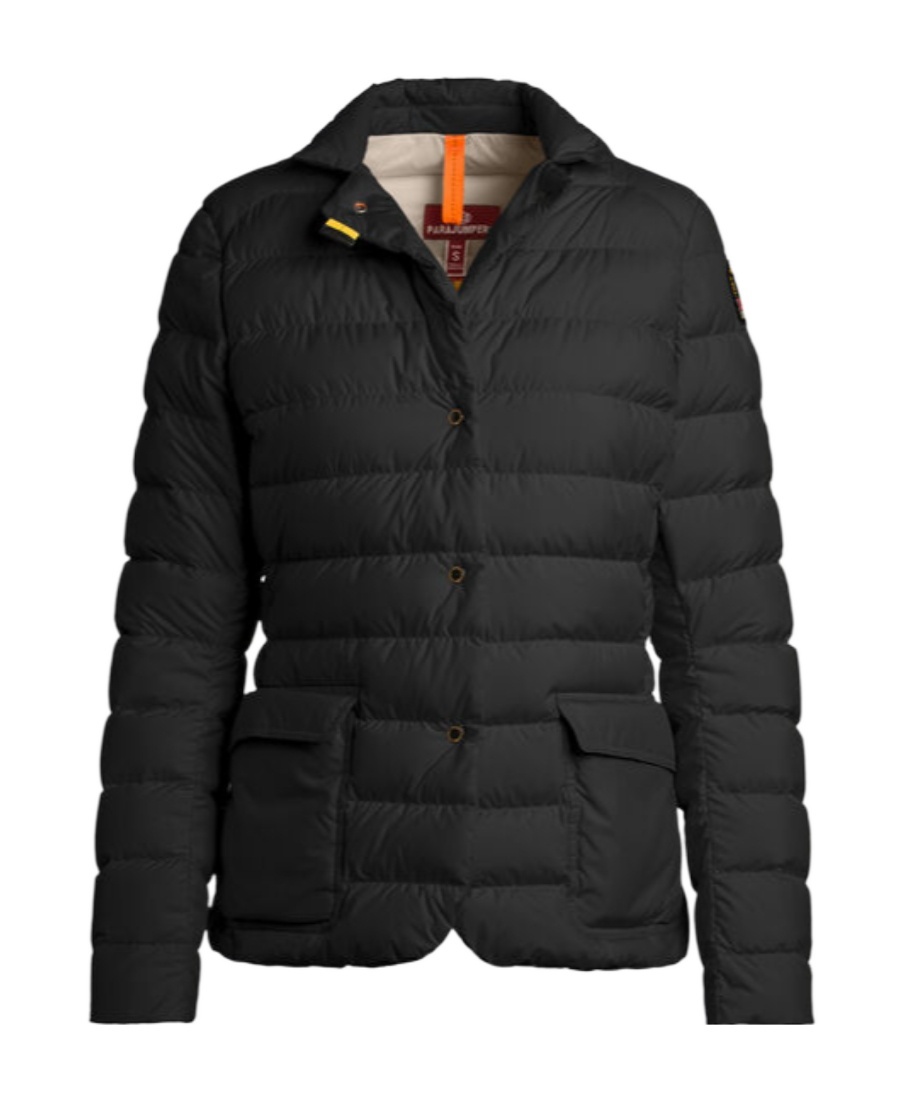 Shop Parajumpers Long-sleeved Quilted Down Jacket In Black