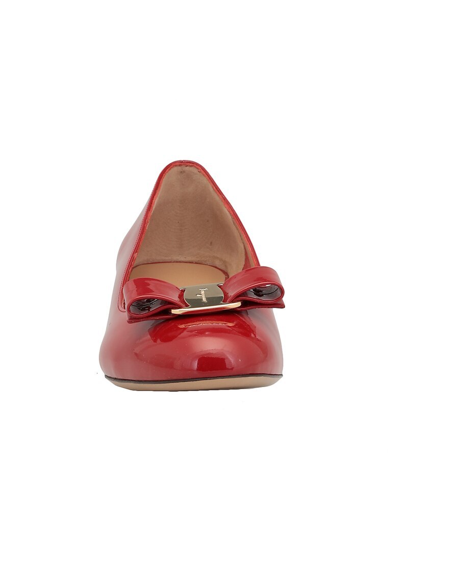 Ferragamo Vara Bow-detail Leather Pumps In Red