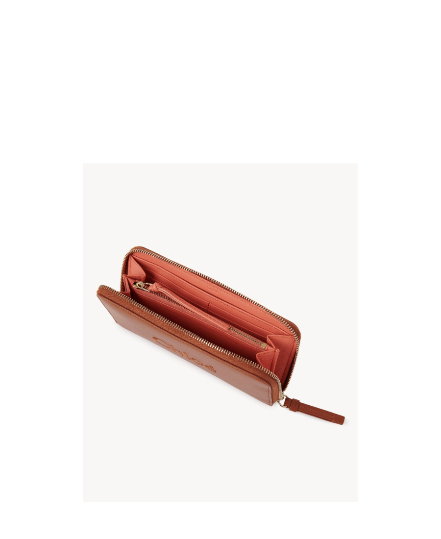 Chloé Sense Zip-up Wallet In Brown