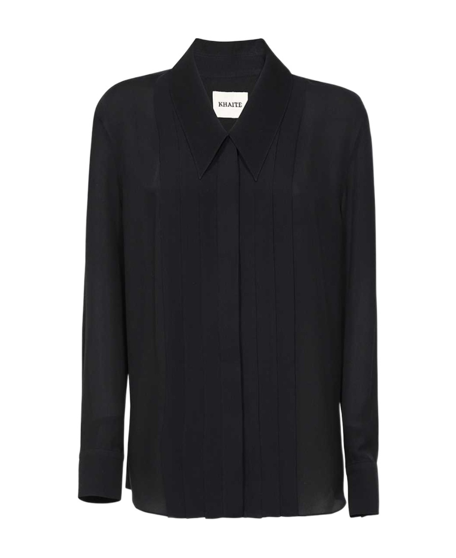 Khaite The Dorian Silk Shirt In Black
