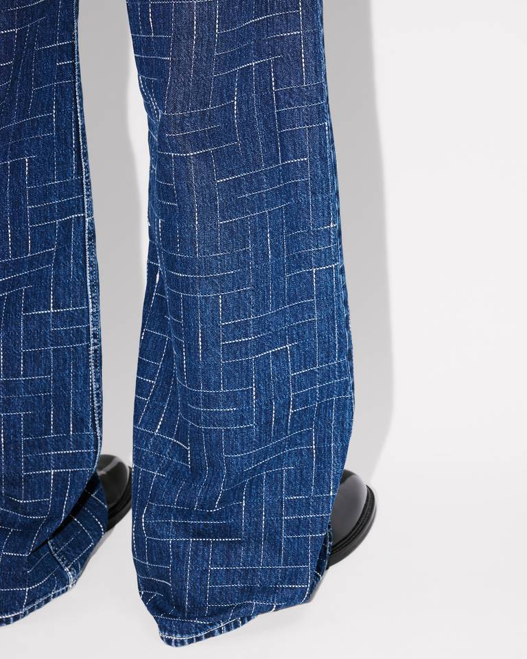 Kenzo ' Weave' Ayame Wide Pants In Japanese Denim In Blue