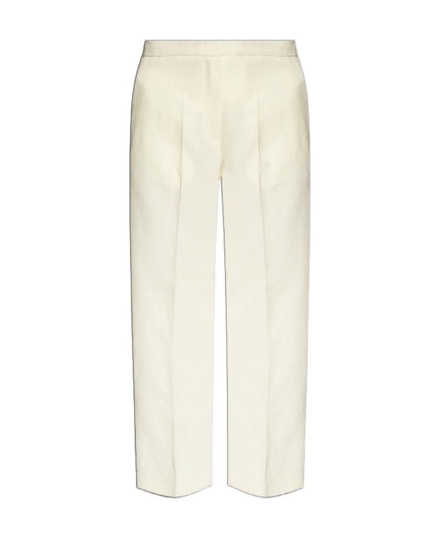 Fabiana Filippi High-waist Linen Blend Trousers In White
