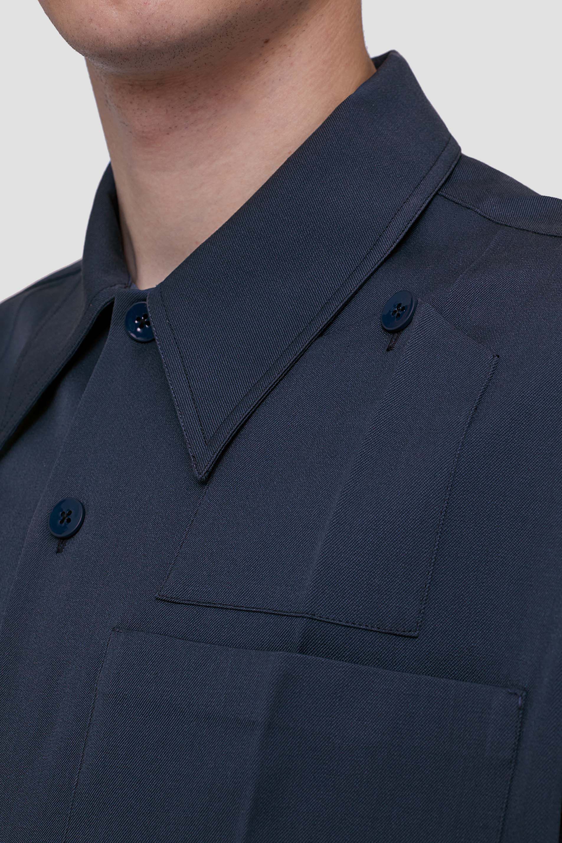 Jil Sander Oversized Wool-cotton Shirt In Black