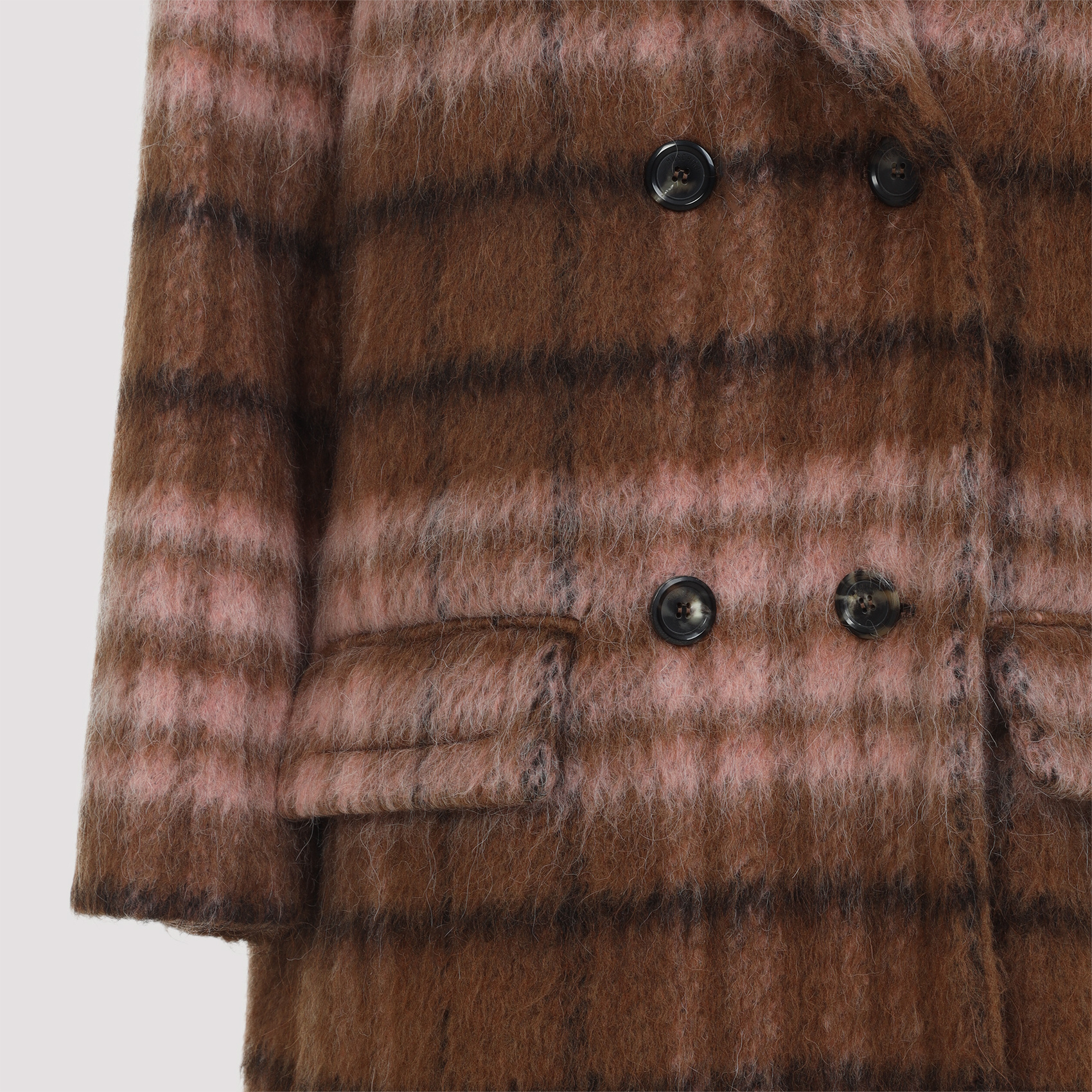 Moschino Double-breasted Plaid Coat With Warm Acrylic Blend In Multi