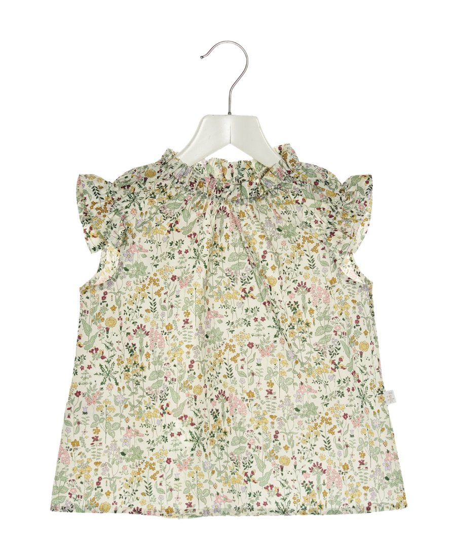 Il Gufo Floral-print Ruffle-detail Blouse In White
