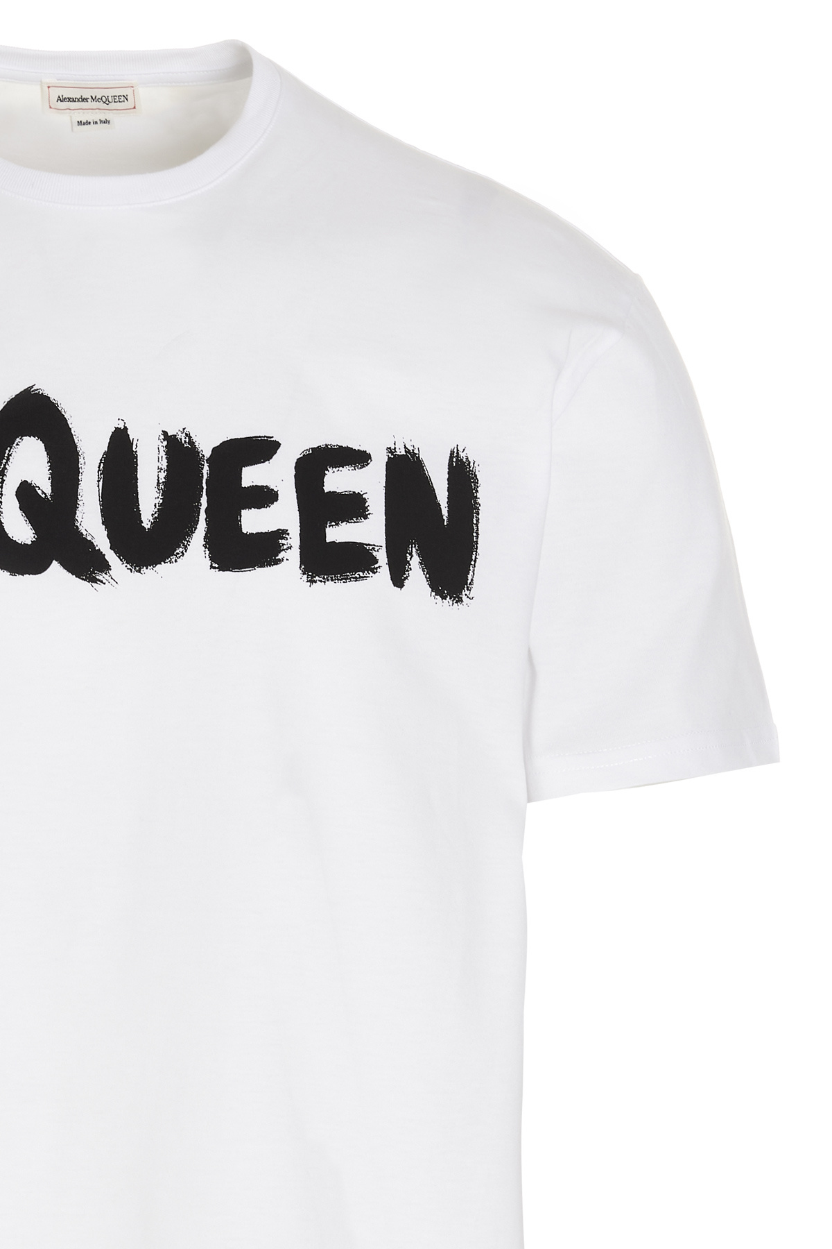 Alexander Mcqueen Mcqueen Grafitti Logo Cotton T-shirt In White