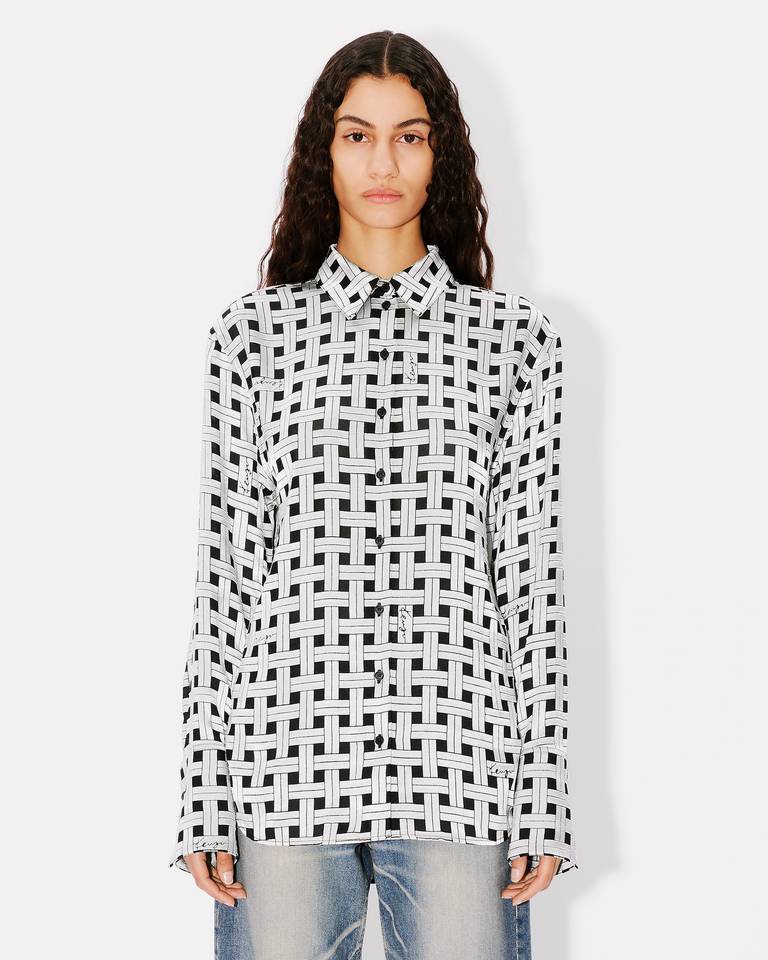 Kenzo Weave Checked Effect Shirt In White