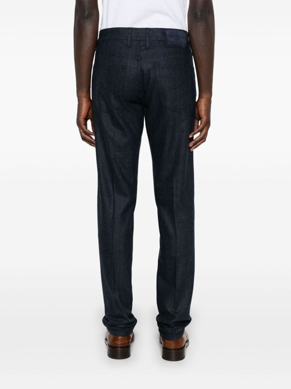 Jacob Cohen Prince Of Wales Check Trousers In Black
