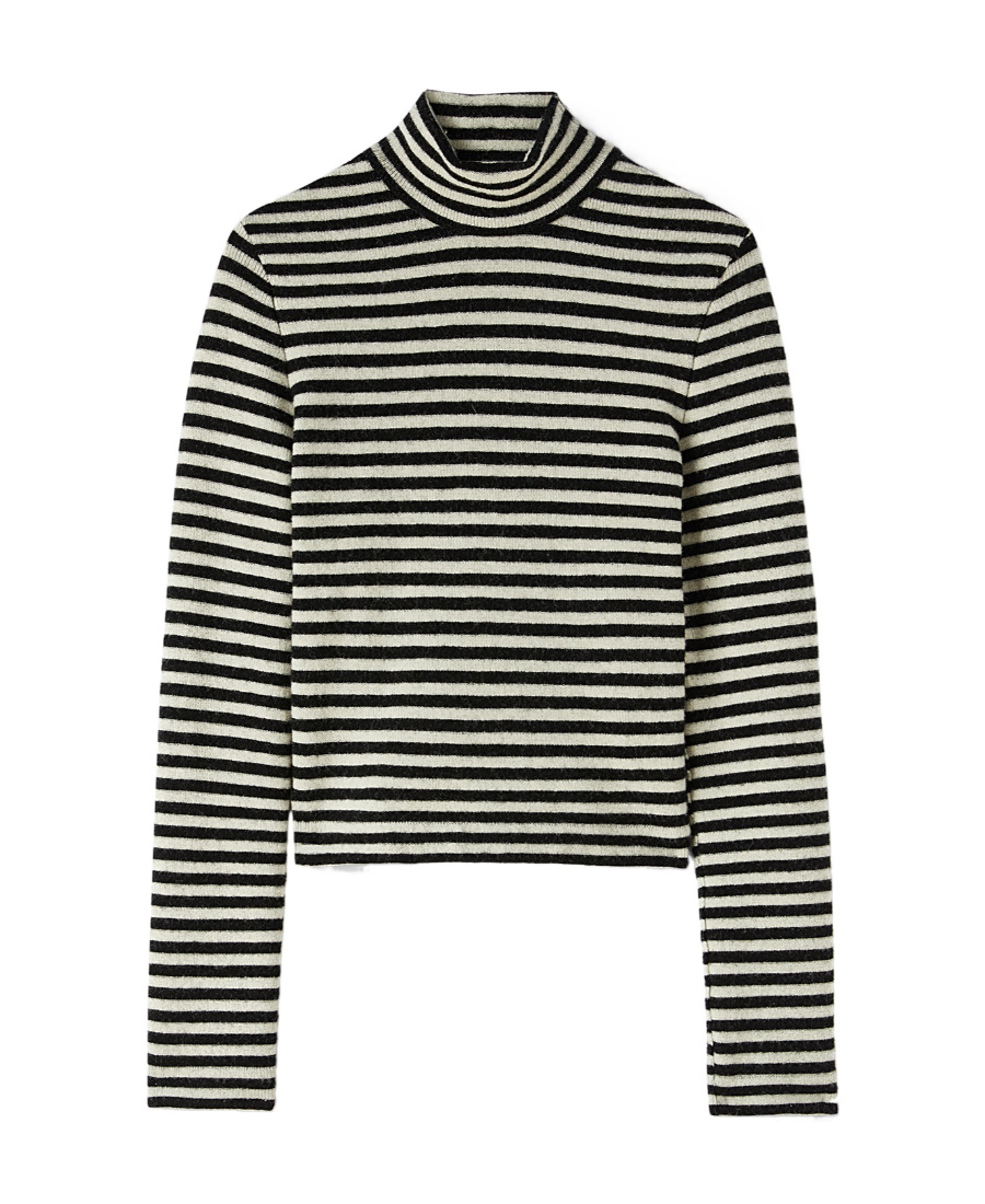 Jil Sander Logo-patch Stripe-pattern Top In Black