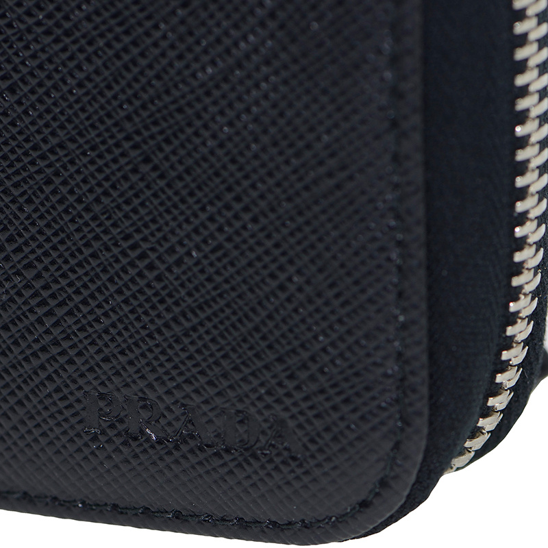 Prada Full Zipper Wallet In Black