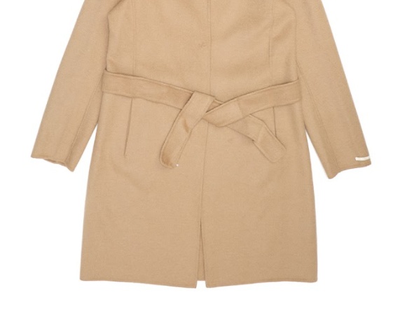 Max Mara Logo Coat In Nude
