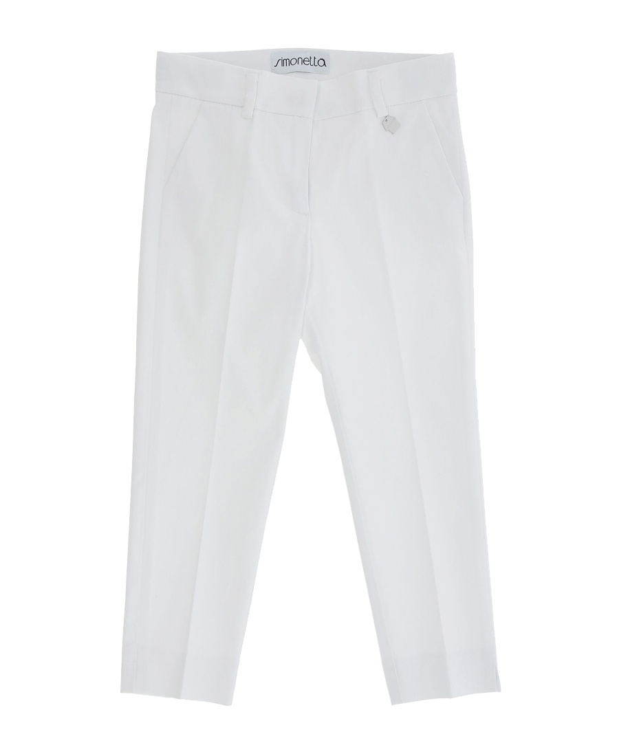 Simonetta Logo Casual Pants In White