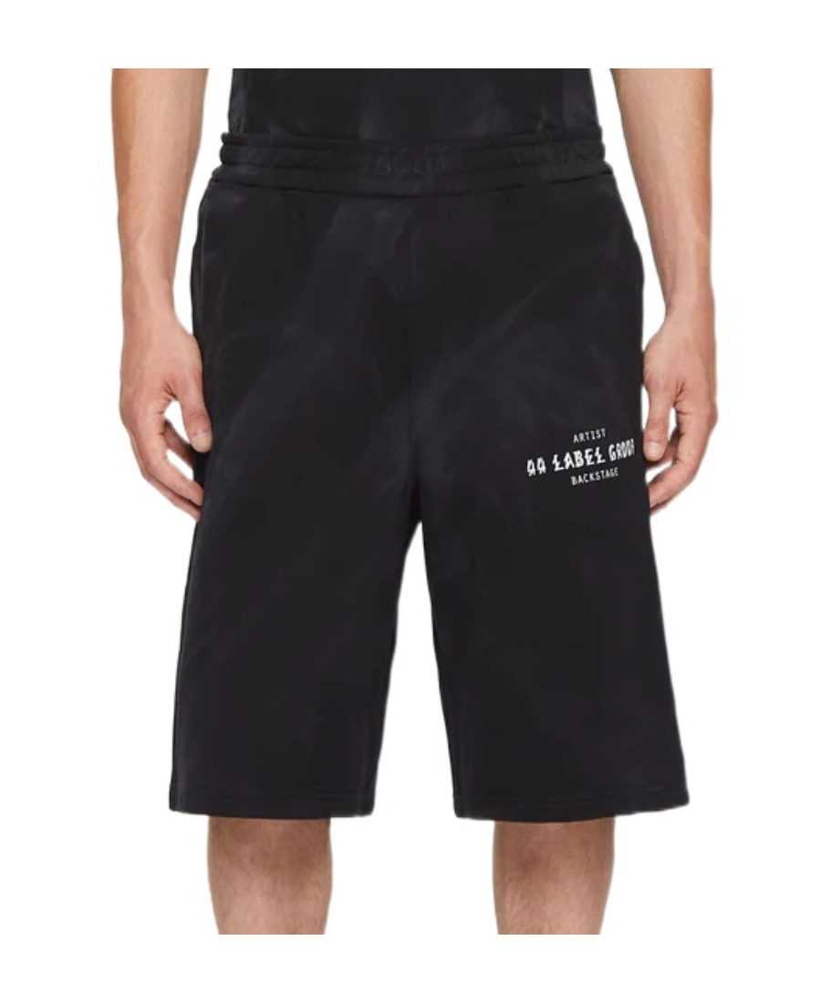 44 Label Group Logo-print Faded-effect Shorts In Black