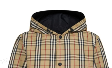 Burberry Rainford Beige Check Nylon Reversible Jacket In Nude