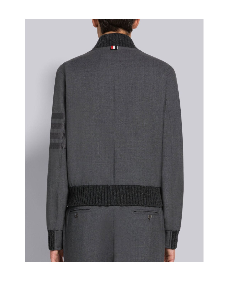 THOM BROWNE THOM BROWNE 4-BAR ZIPPED BOMBER JACKET