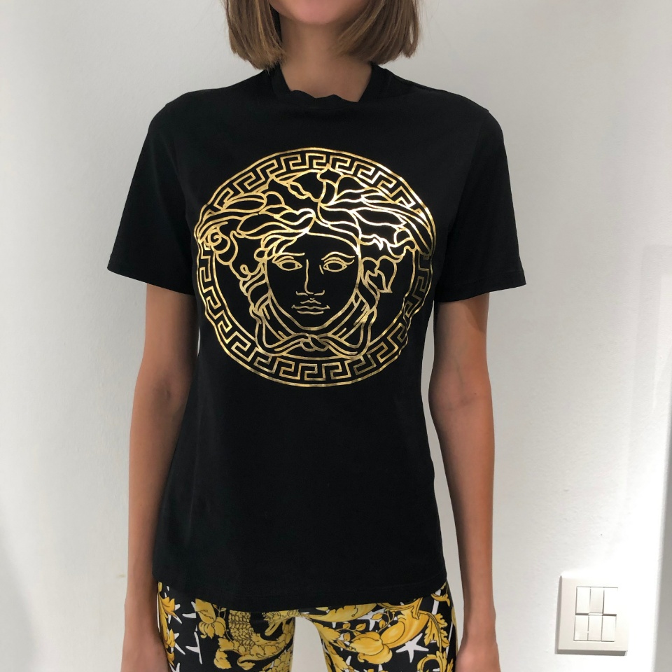 Versace Motif Detail T-shirt In Black