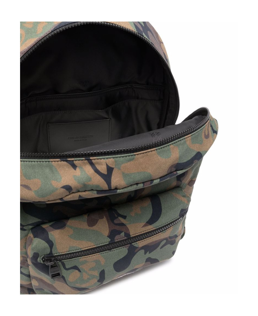 Alexander Mcqueen Logo-print Camouflage Backpack In Black
