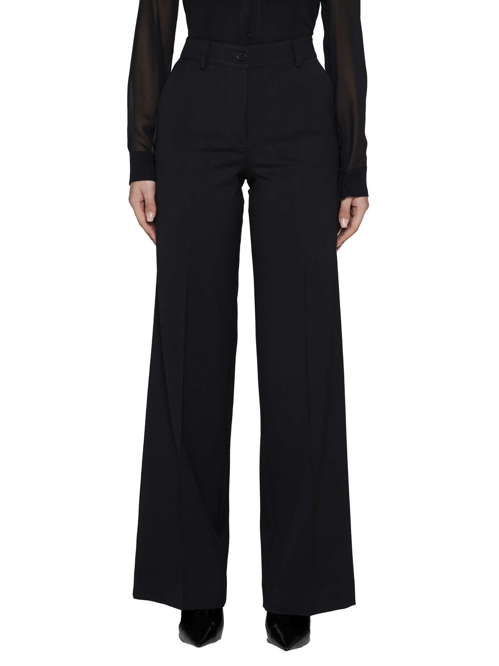 Shop P.a.r.o.s.h High-waist Palazzo Trousers In Black