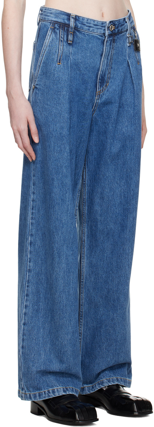 WOOYOUNGMI PENDANT-DETAIL STRAIGHT-LEG JEANS 