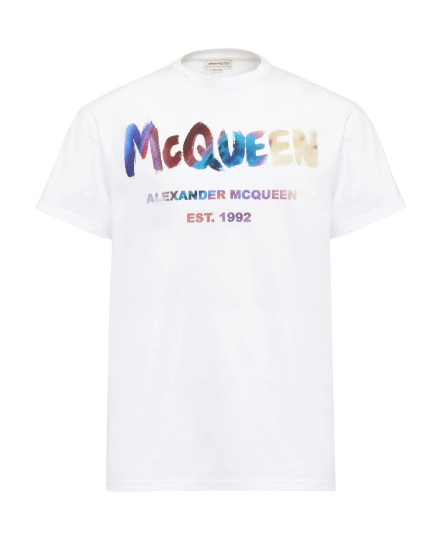 Alexander Mcqueen Logo-print Cotton T-shirt In White