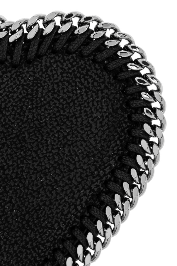 Stella Mccartney Womens Black Falabella Heart-shaped Faux-leather Charm In Black
