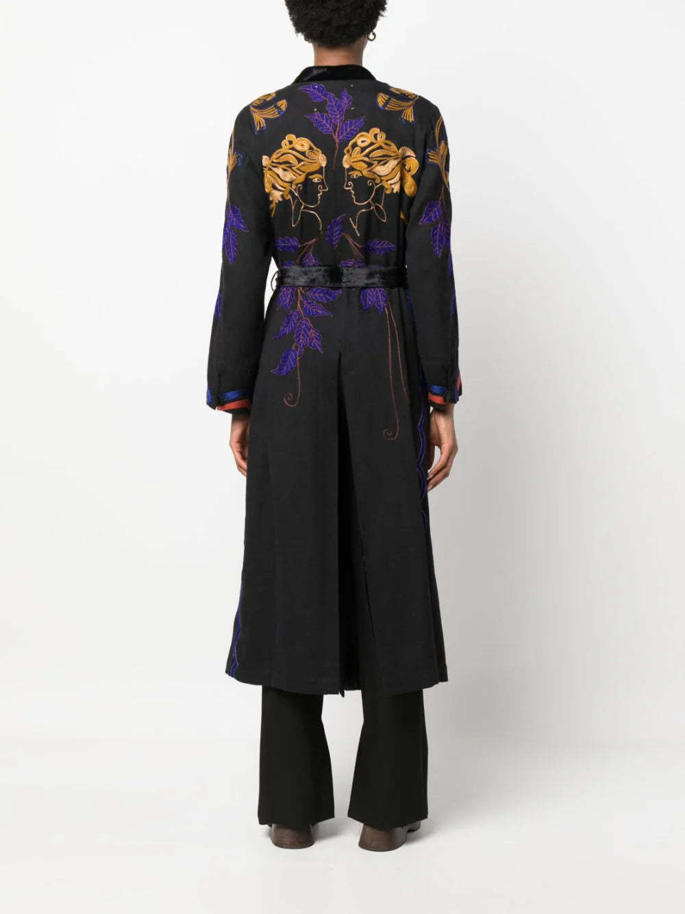 Forte Forte Embroidered Coat In Black