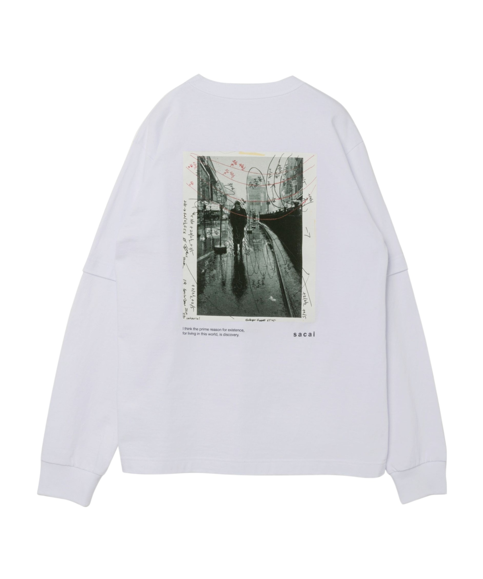 Sacai Long-sleeved T-shirt In White
