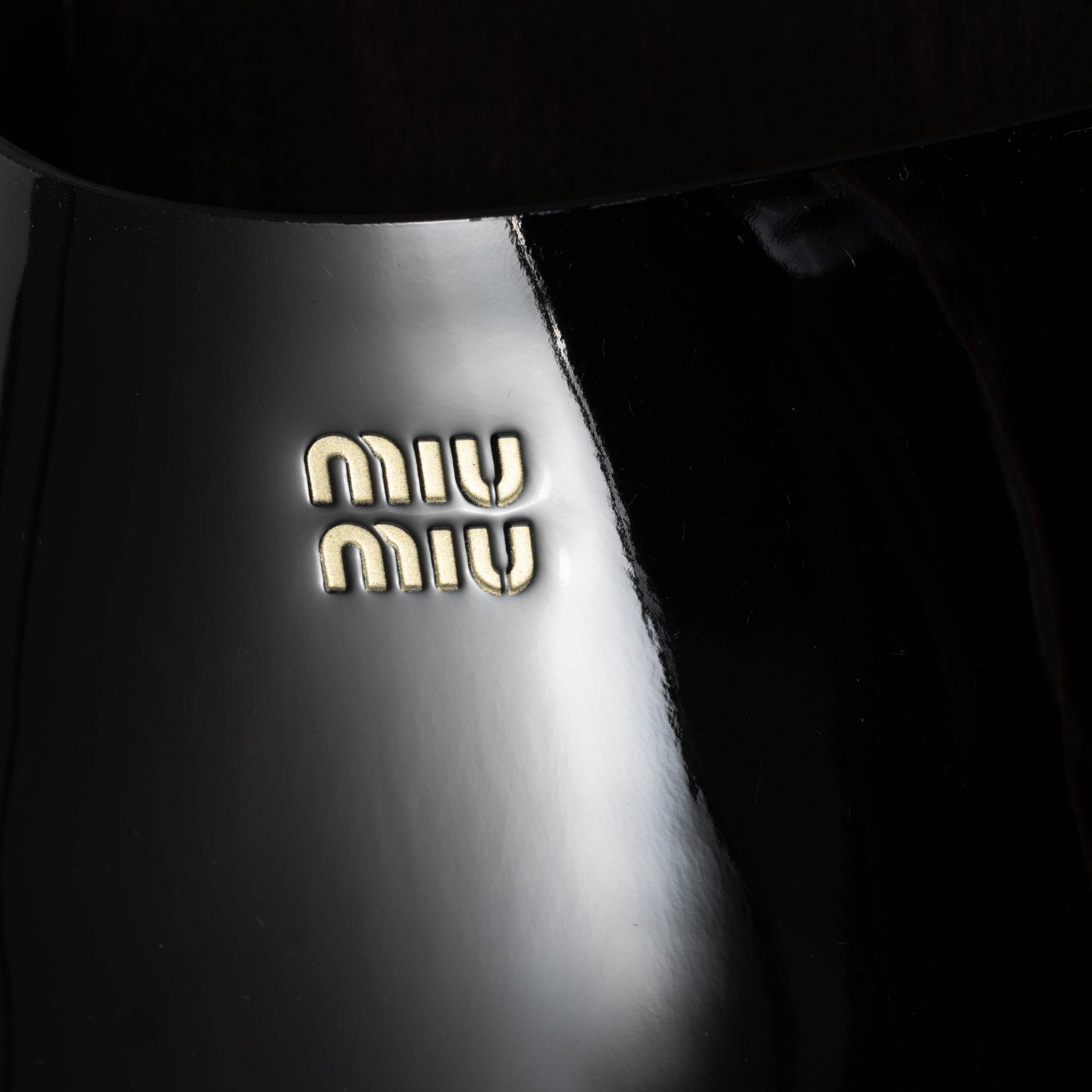 Miu Miu Studded Detail Wooden Sole Clogs In Black