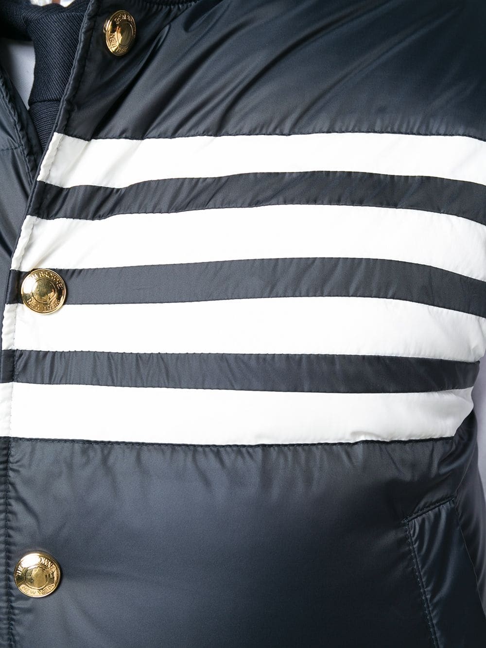 Thom Browne Stripe Down Puffer Vest In Black