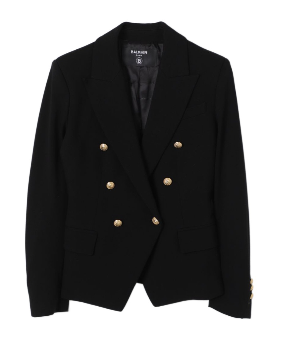 Shop Balmain Jersey Blazer In Black