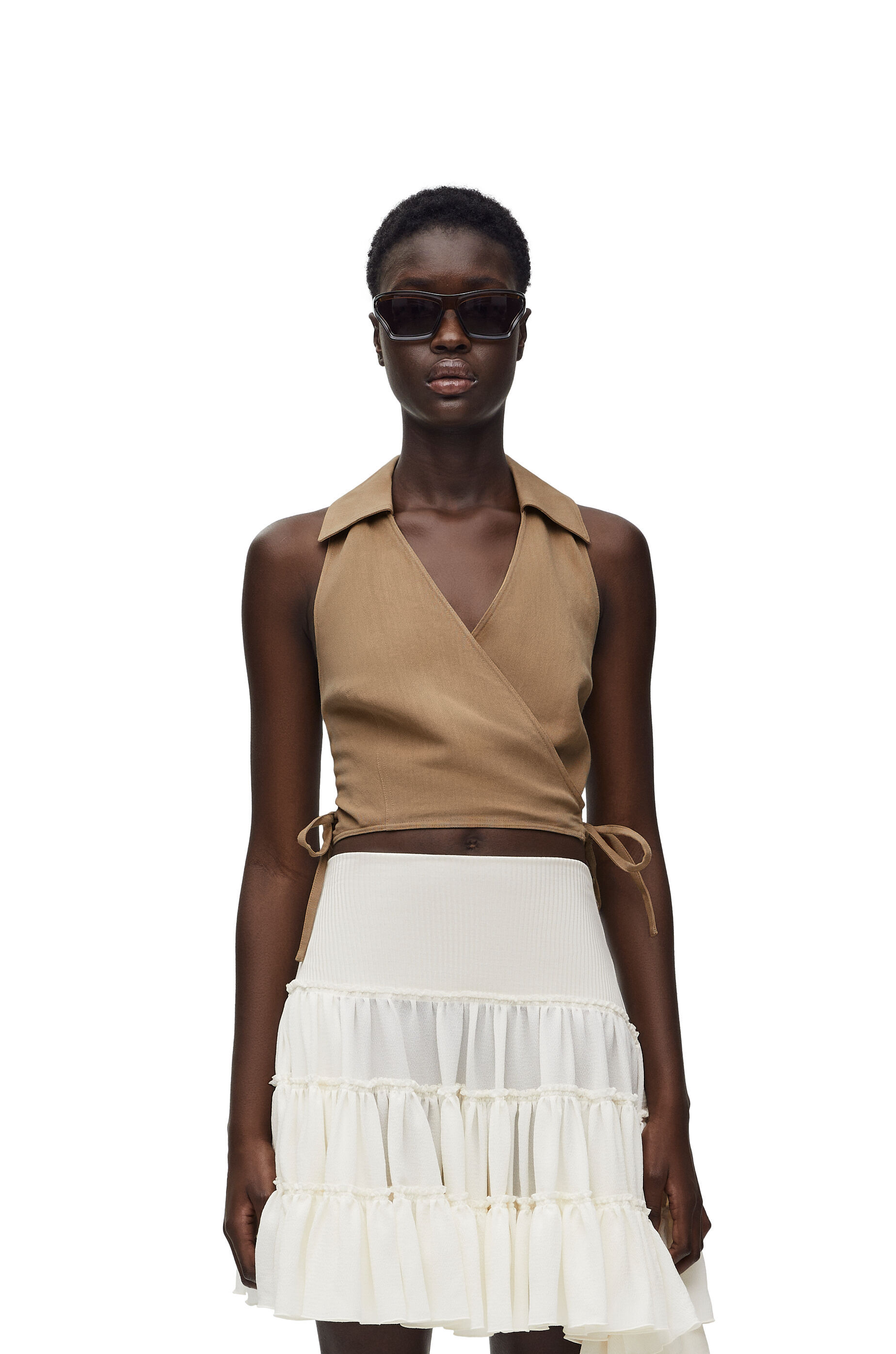 LOEWE WRAP TOP IN VISCOSE AND LINEN