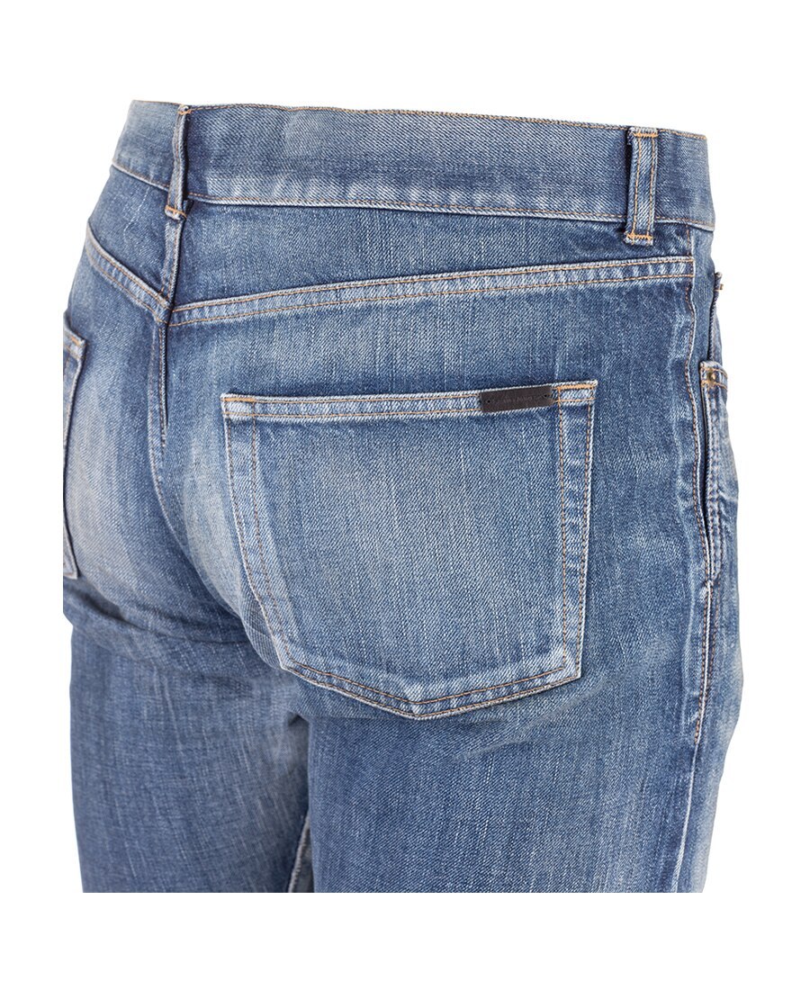 Saint Laurent Straight Cut Jeans In Blue