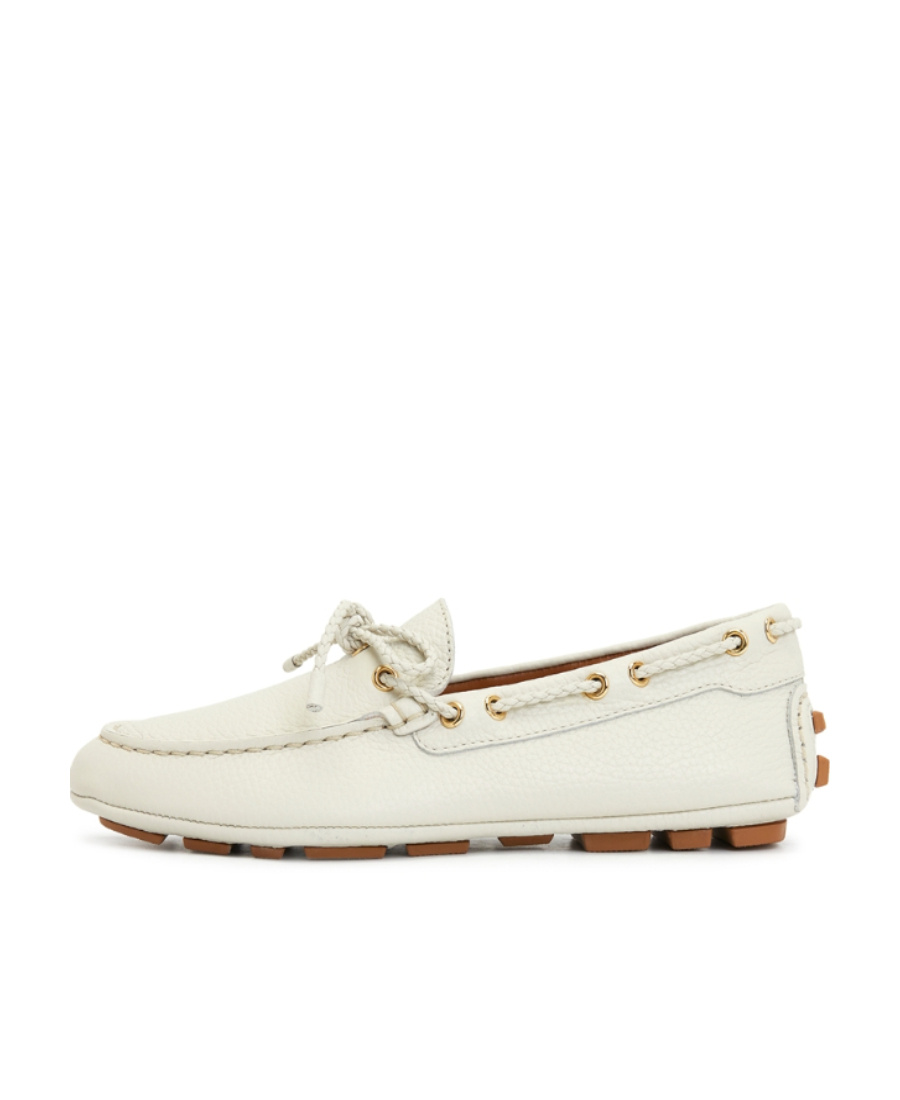 Bally Round-headed Flat Shoes In White
