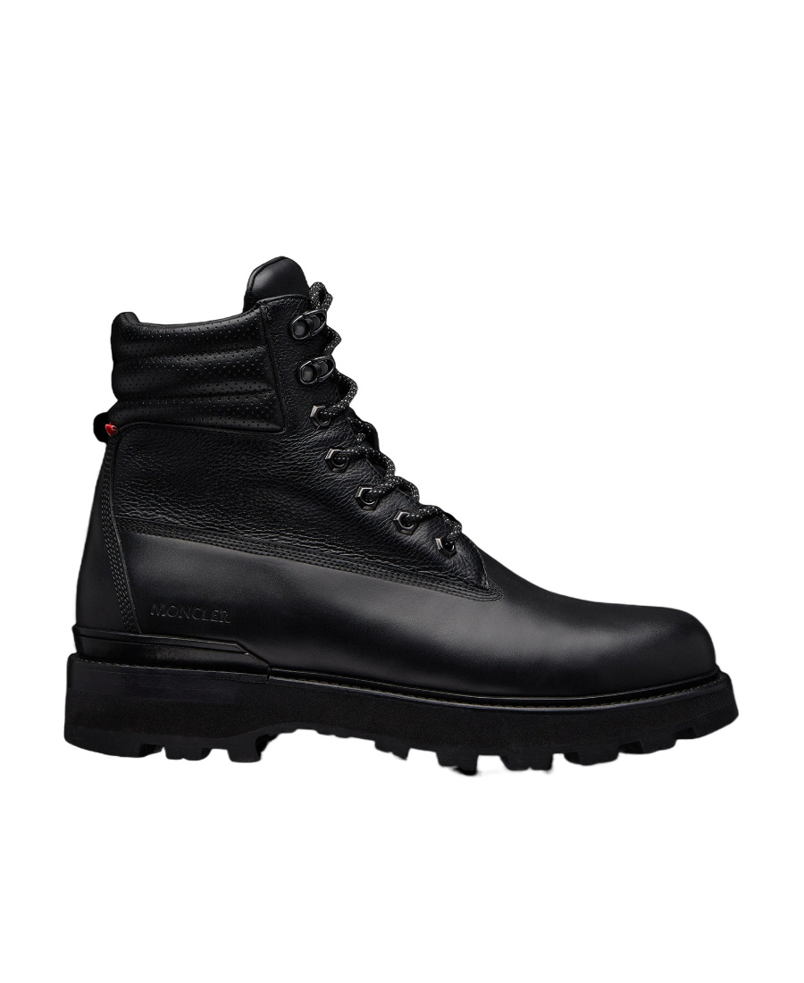 Moncler Peka Lace-up Leather Boots In Black