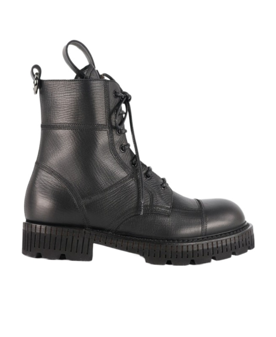 Dolce & Gabbana Man Ankle Boots Black Size 8.5 Calfskin In Black