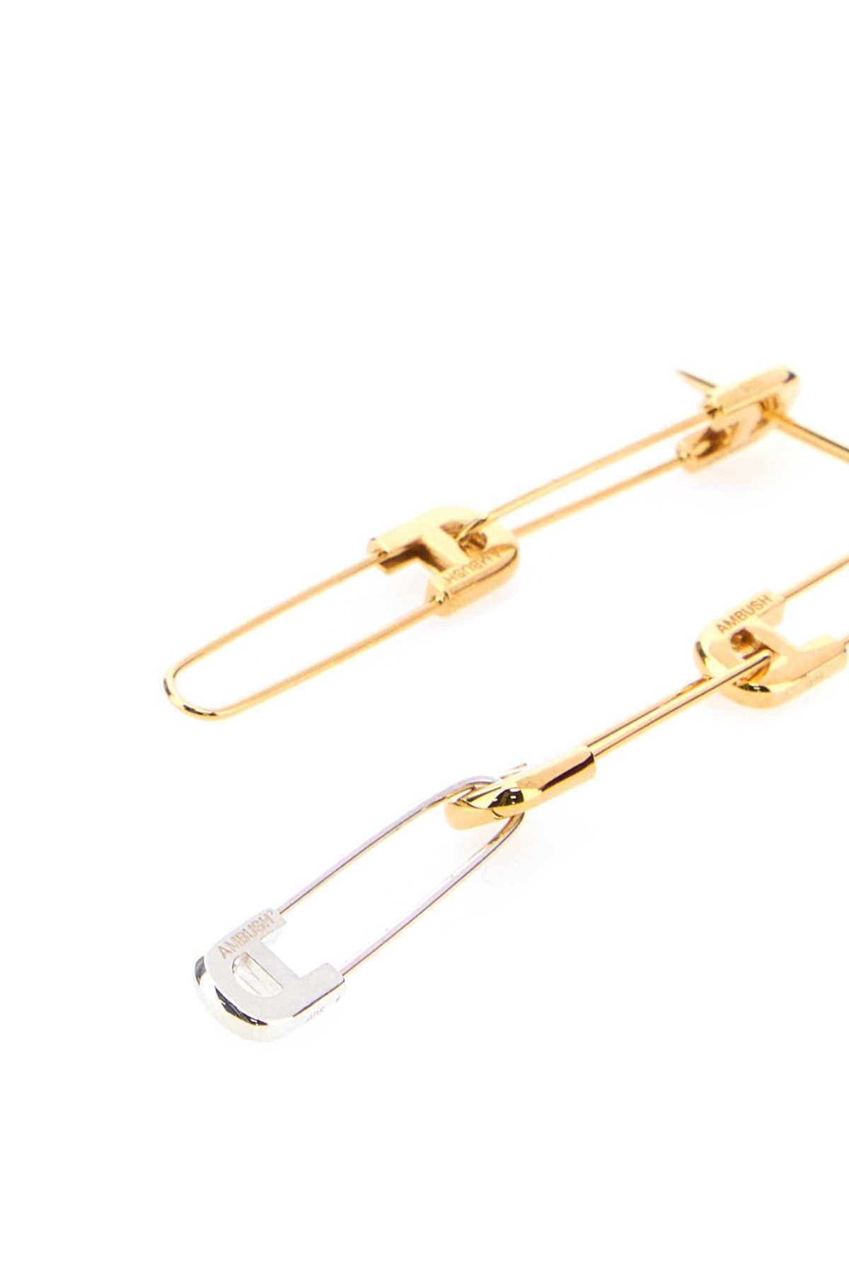 Ambush Man Two-tone Metal A Safety Pin Link Bracelet In Yellow