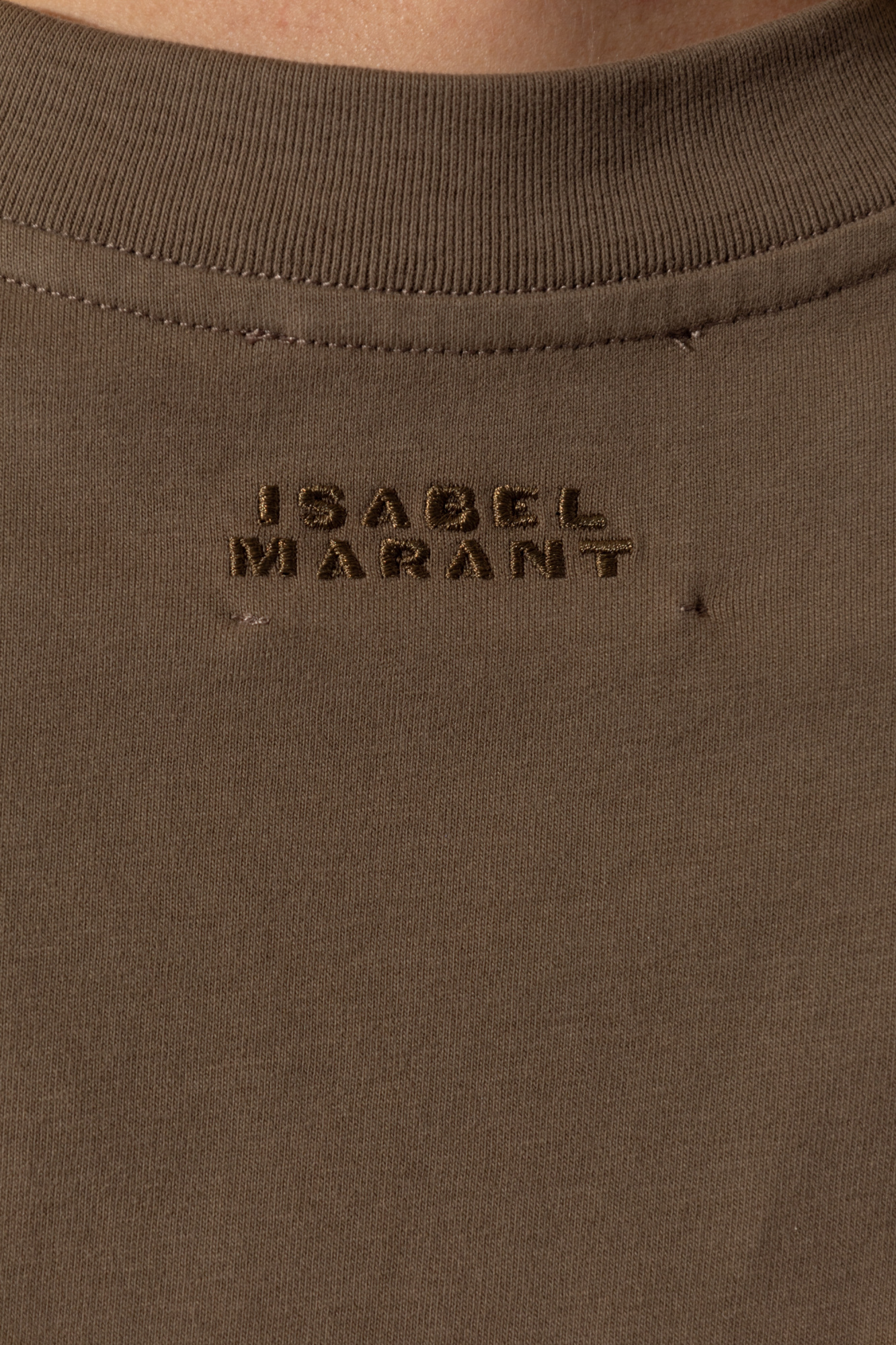 Isabel Marant Crewneck Cropped T-shirt In Brown