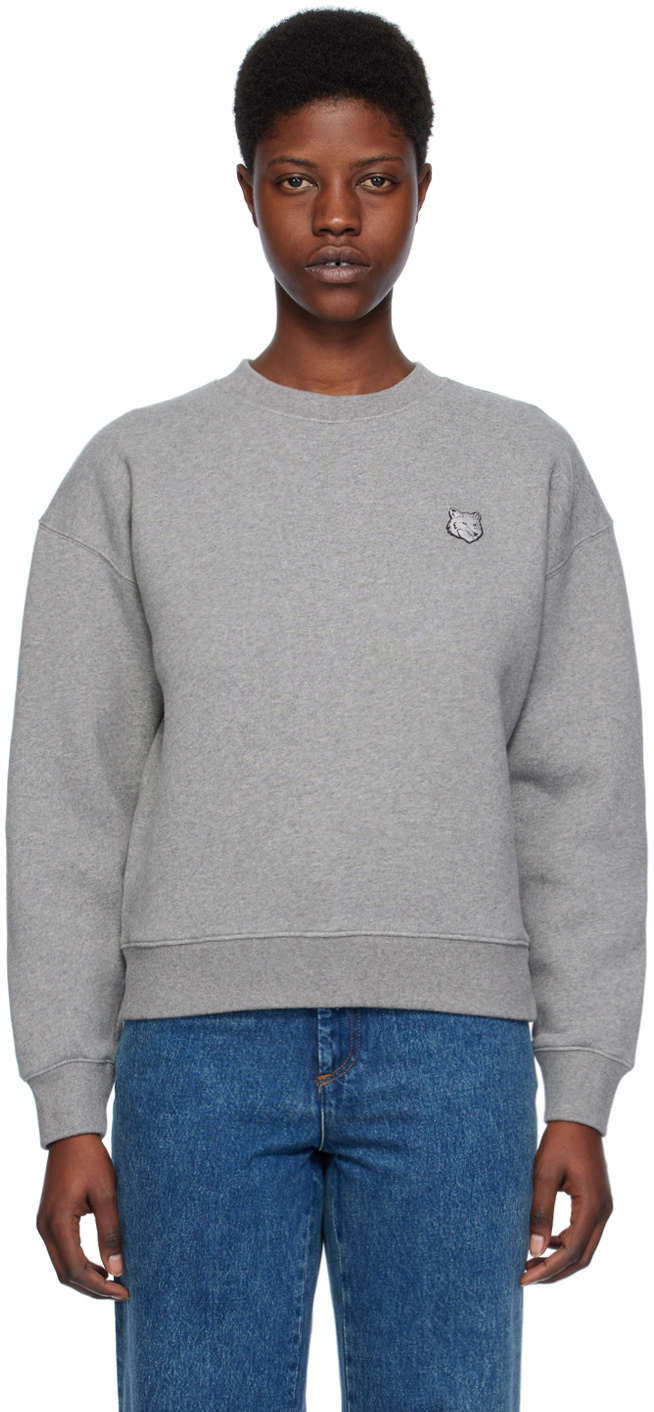 MAISON KITSUNÉ MAISON KITSUNÉ BOLD FOX HEAD PATCH CREWNECK SWEATSHIRT