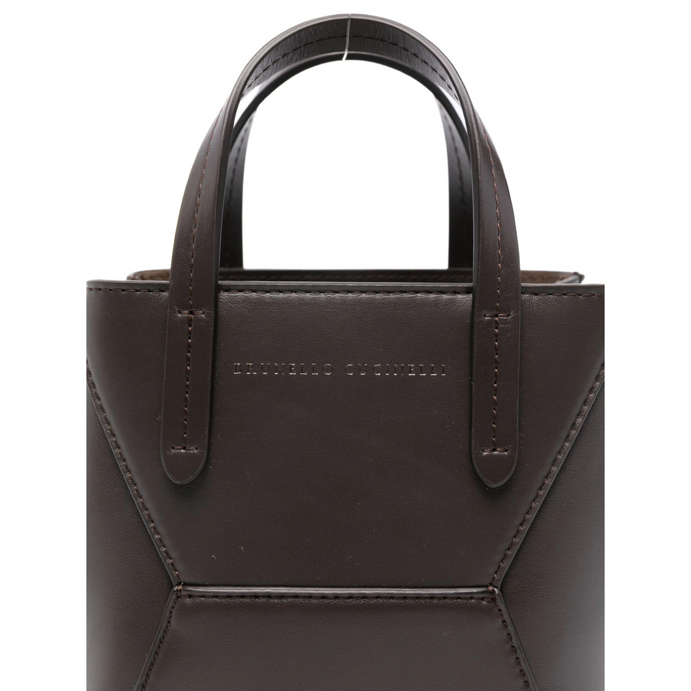 Brunello Cucinelli Mini Bc Duo Tote Bag In Black