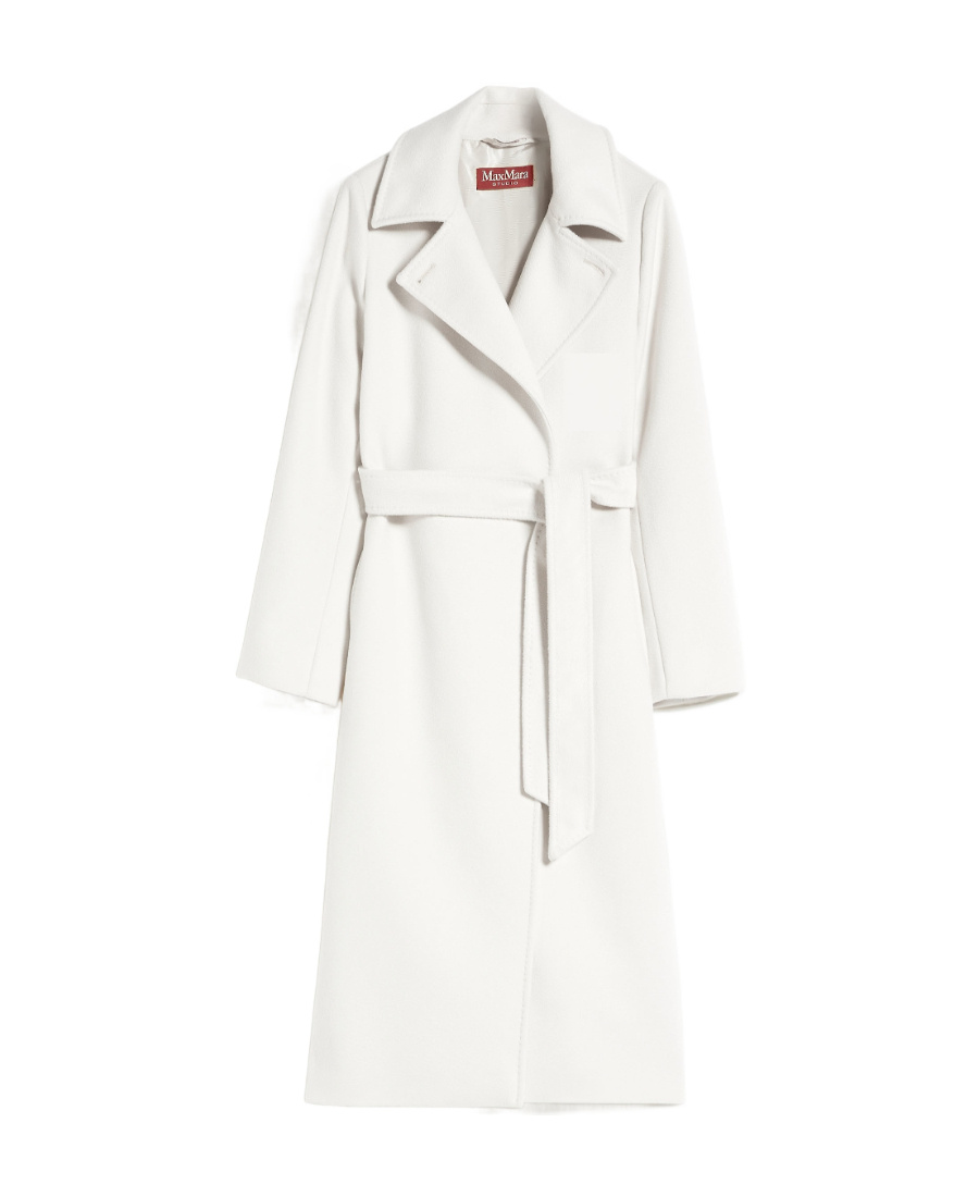 Max Mara Wool Robe Overcoat In White